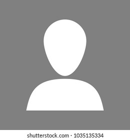 Profile Icon. Vector. White icon on medium gray background. Isolated.
