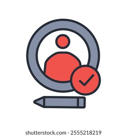 profile icon. vector.Editable stroke.linear style sign for use web design,logo.Symbol illustration.