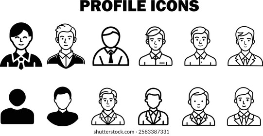 Profile Icons Bundle Set For Business