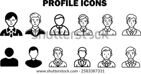 Profile Icons Bundle Set For Business