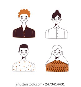 Profile icons pack in hand drawn style
