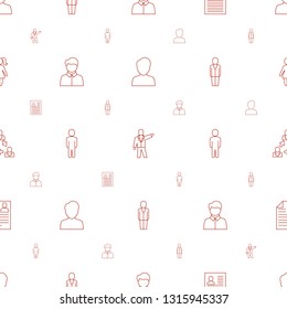 profile icons pattern seamless white background. Included editable line man, businessman, resume, user, communication, woman icons. profile icons for web and mobile.