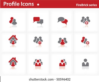 Profile icons set - Firebrick Series Set 1