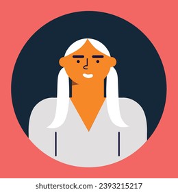 Profile icons woman. People avatars. Icons for games, online communities, web forums. Vector illustration in flat cartoon style