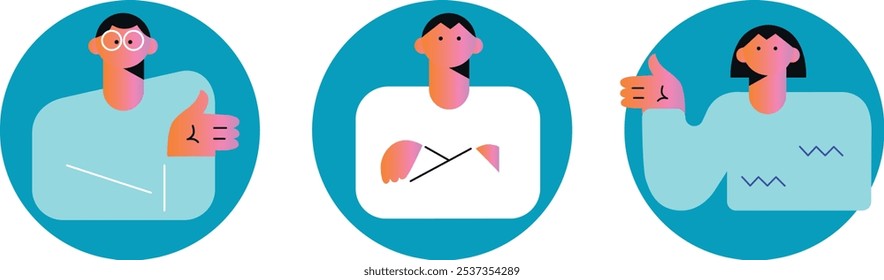 Iconos de Perfil mujer. Avatares de Personas. Iconos para juegos, comunidades en línea, foros de Web. Ilustración vectorial en estilo plano de dibujos animados	