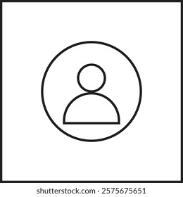 Profile Icon.User profile icon,Black Outline User Icon,person icon vector illustration.