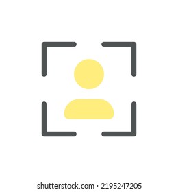 Icono de ui de color plano de imagen de perfil. Foto de usuario de medios sociales. Herramienta de edición de fotografía. Elemento simple relleno para la aplicación móvil. Pictograma sólido colorido. Ilustración RGB aislada por vectores