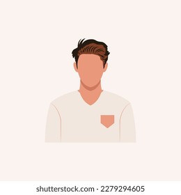 Profile image of man avatar for social networks with half circle. Fashion vector. Bright vector illustration in trendy style.