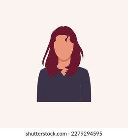 Profile image of woman avatar for social networks with half circle. Fashion vector. Bright vector illustration in trendy style.