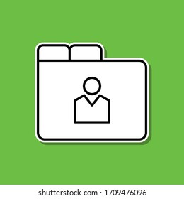 Profile information sticker icon. Simple thin line, outline vector of cv icons for ui and ux, website or mobile application
