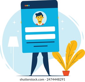 Ilustración de marco de avatar de interfaz de Perfil