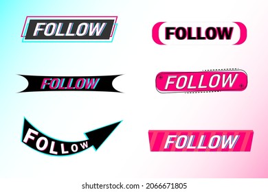 Profile Interface. Follow Button. Social Media Vector Illustration. EPS10