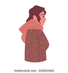 profile iranian woman, icon isolated
