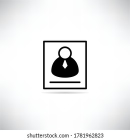 profile, job interview icon drop shadow on gray background