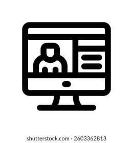 profile line icon. Clean and minimalist vector icon for websites, mobile apps, presentations, and logos. Fully scalable and customizable for any project.