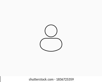 Profile line thin icon. Contour black user avatar thin graphic interface line design social media communication and correspondence character visualization as vector pictogram.