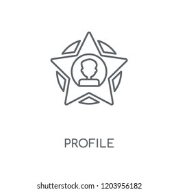Profile linear icon. Profile concept stroke symbol design. Thin graphic elements vector illustration, outline pattern on a white background, eps 10.