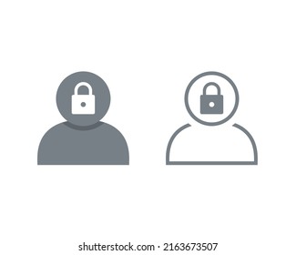 Icono de bloqueo de perfil. Inicio de sesión del usuario. Ilustración del vector
