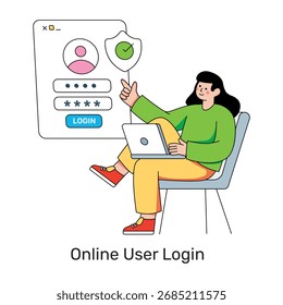 Ilustración de Inicio de sesión de Perfil, Vector editable