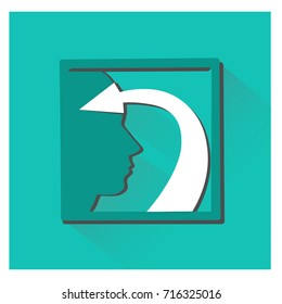  profile of a man and the arrow of information