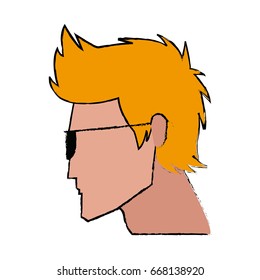profile man character face image