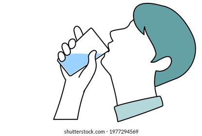 Profile of a man drinking water