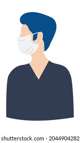 profile man with face mask