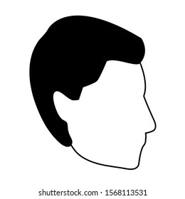 profile man head icon over white background, vector illustration