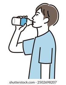 Profile of a man hydrating