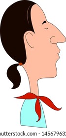 Profile of a man, illustration, vector on white background