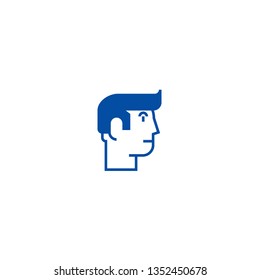 Profile man line icon concept. Profile man flat  vector symbol, sign, outline illustration.