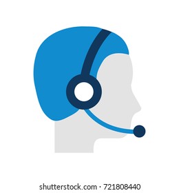 profile man operator of customer service with headset work