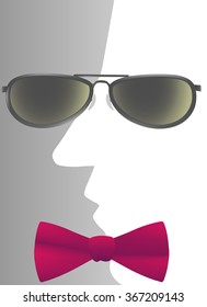  Profile man sunglasses and bow tie  