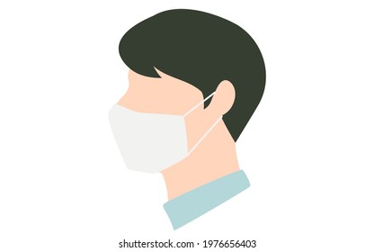 Profile of a man wearing a mask