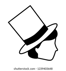 profile man wearing top hat