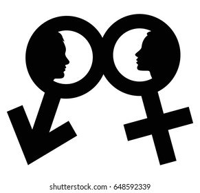 profile man and woman black icon vector