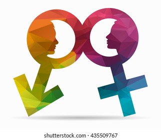 profile man and woman poly icon