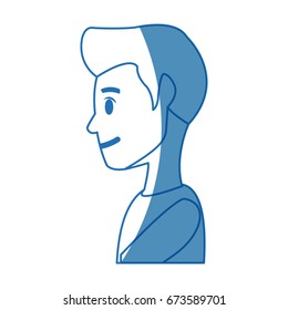 profile man young character people cartoon