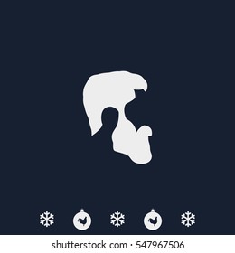 A profile of a mans face with beard icon.