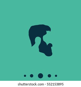 A profile of a mans face with beard icon.