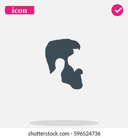 A profile of a mans face with beard icon.
