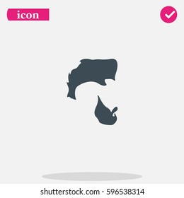 A profile of a mans face with beard icon. Messy Pomp hair style.