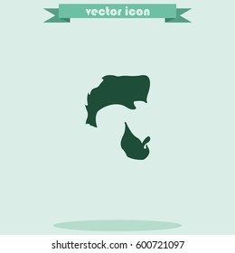 A profile of a mans face with beard icon. Messy Pomp hair style.