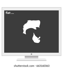 A profile of a mans face with beard icon. Messy Pomp hair style.
