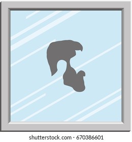 A profile of a mans face with beard icon.