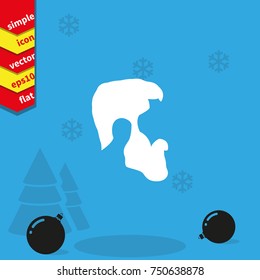 A profile of a mans face with beard icon.