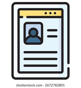 Profile Modern Vector Icon – Minimal Illustration Symbol Template for Web Mobile App UI Design