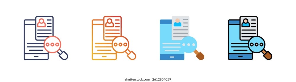 Profile Multistyle Icon Set Vector