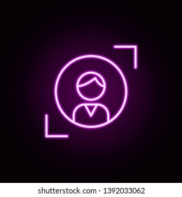 profile neon icon. Elements of business set. Simple icon for websites, web design, mobile app, info graphics