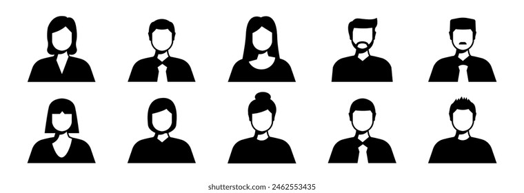 Profile and people silhouette collection. Avatar profile icon in silhouettes